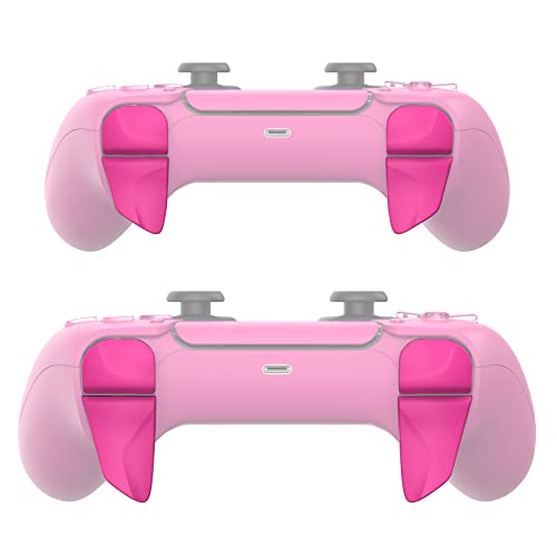 PlayVital Blade 2 Pairs Shoulder Buttons Extension Triggers for ps5 Controller, Game Improvement Adjusters for PS Portal Remote Player, Bumper Trigger Extenders for ps5 Edge Controller - Nova Pink