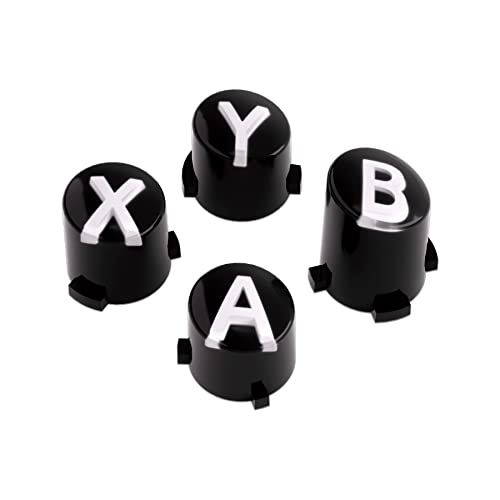 eXtremeRate ABXY Buttons for Xbox Series X & S Controller, Three-Tone Black & Clear with White Classic Symbols Action Keys Replacement Buttons for Xbox One S/X, Elite Series 2 & 1 Wireless Controller