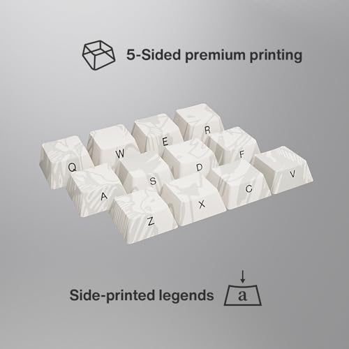 Death Note Ryuk and Light PBT Dye Sub Anime Keycaps for Mechanical Gaming Keyboards, Cherry MX Switches, Custom Side Print, ANSI ISO Support, US Layout - Officially Licensed