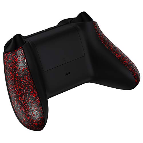 eXtremeRate Grip Cover for Xbox Series X & S, Textured Red Non-Slip Back Panels Accessories, Replacement Side Rails Shell for Xbox Wireless Controller - Controller Not Included