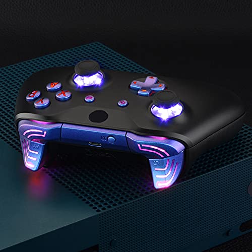eXtremeRate Chameleon Classical Symbols Bumpers Triggers Dpad Thumbsticks Start Back ABXY Buttons Multi-Colors Luminated DTFS (DTF 2.0) LED Kit for Xbox One S/X Controller - Controller NOT Included