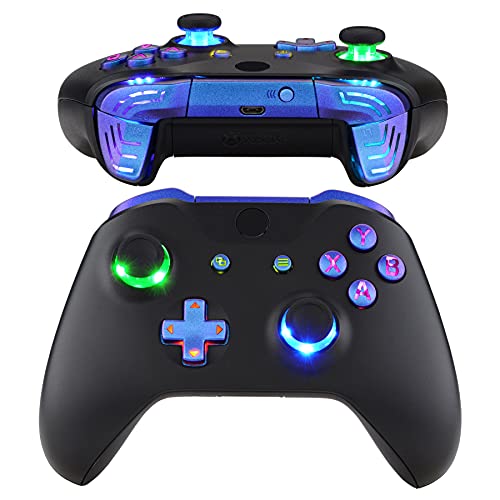 eXtremeRate Chameleon Classical Symbols Bumpers Triggers Dpad Thumbsticks Start Back ABXY Buttons Multi-Colors Luminated DTFS (DTF 2.0) LED Kit for Xbox One S/X Controller - Controller NOT Included
