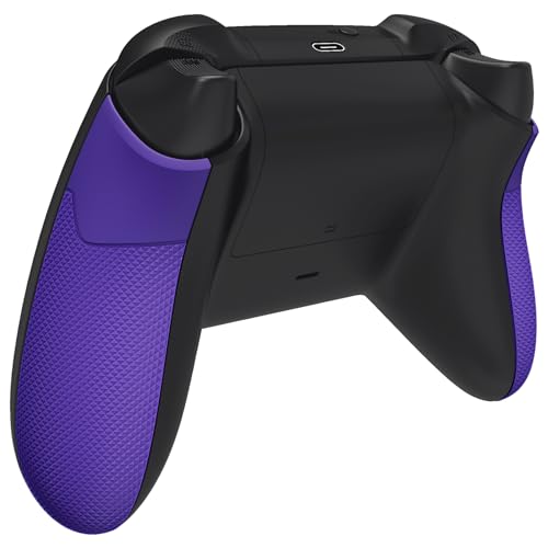 eXtremeRate Performance Rubberized Grips Replacement Back Panels for Xbox Series X/S Controller, Purple Non-Slip Diamond Texture Side Rails Handles for Xbox Core - Controller NOT Included