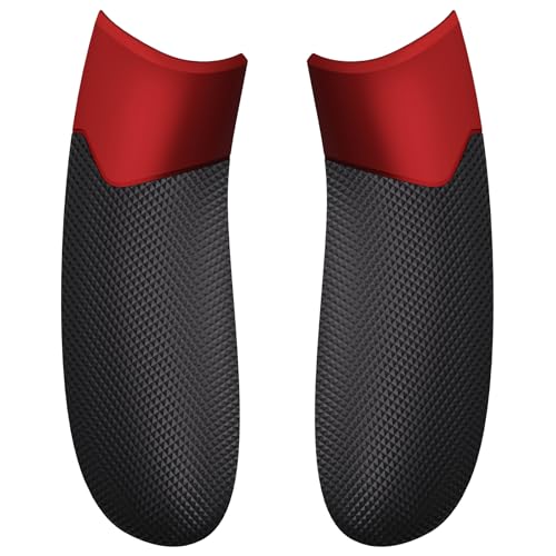 eXtremeRate Scarlet Red & Black Performance Rubberized Grips Replacement Back Panels for Xbox Series X/S Controller, Non-Slip Diamond Texture Side Rails Handles for Xbox Core - Controller NOT Included