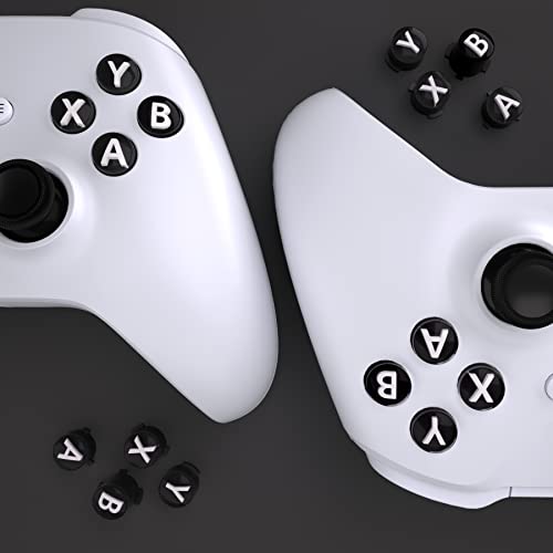 eXtremeRate ABXY Buttons for Xbox Series X & S Controller, Three-Tone Black & Clear with White Classic Symbols Action Keys Replacement Buttons for Xbox One S/X, Elite Series 2 & 1 Wireless Controller