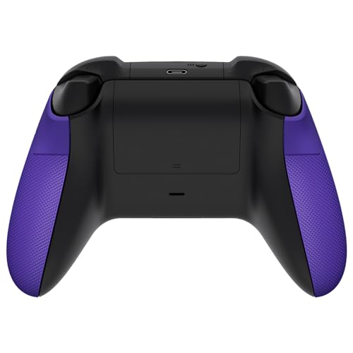 eXtremeRate Performance Rubberized Grips Replacement Back Panels for Xbox Series X/S Controller, Purple Non-Slip Diamond Texture Side Rails Handles for Xbox Core - Controller NOT Included