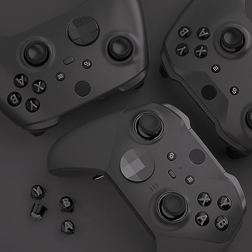 eXtremeRate ABXY Buttons for Xbox Series X & S Controller, Three-Tone Black & Clear with Classic Gray Classic Symbols Replacement Action Button for Xbox One S/X, Elite Series 2 & 1 Wireless Controller