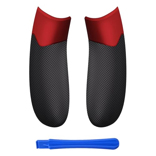 eXtremeRate Scarlet Red & Black Performance Rubberized Grips Replacement Back Panels for Xbox Series X/S Controller, Non-Slip Diamond Texture Side Rails Handles for Xbox Core - Controller NOT Included