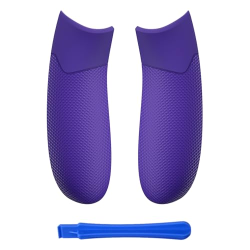 eXtremeRate Performance Rubberized Grips Replacement Back Panels for Xbox Series X/S Controller, Purple Non-Slip Diamond Texture Side Rails Handles for Xbox Core - Controller NOT Included
