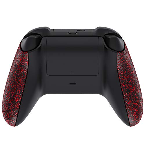 eXtremeRate Grip Cover for Xbox Series X & S, Textured Red Non-Slip Back Panels Accessories, Replacement Side Rails Shell for Xbox Wireless Controller - Controller Not Included