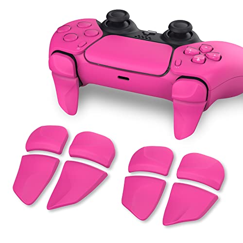 PlayVital Blade 2 Pairs Shoulder Buttons Extension Triggers for ps5 Controller, Game Improvement Adjusters for PS Portal Remote Player, Bumper Trigger Extenders for ps5 Edge Controller - Nova Pink