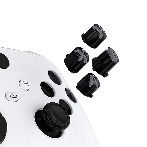 eXtremeRate ABXY Buttons for Xbox Series X & S Controller, Three-Tone Black & Clear with Classic Gray Classic Symbols Replacement Action Button for Xbox One S/X, Elite Series 2 & 1 Wireless Controller