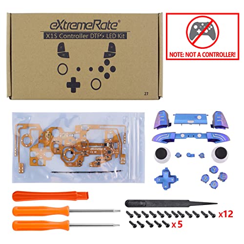 eXtremeRate Chameleon Classical Symbols Bumpers Triggers Dpad Thumbsticks Start Back ABXY Buttons Multi-Colors Luminated DTFS (DTF 2.0) LED Kit for Xbox One S/X Controller - Controller NOT Included