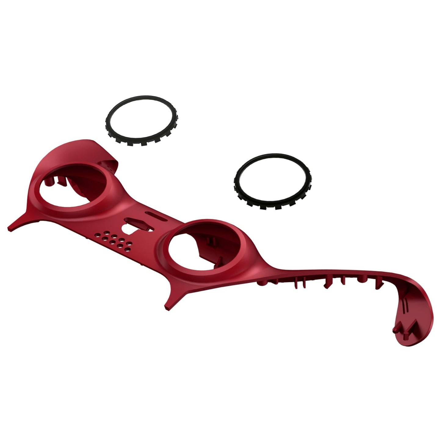 eXtremeRate Volcanic Red Decorative Trim Shell Compatible with P S 5 Controller DIY Replacement Clip Shell, Custom Plates Cover Compatible with P S 5 Controller with Accent Rings