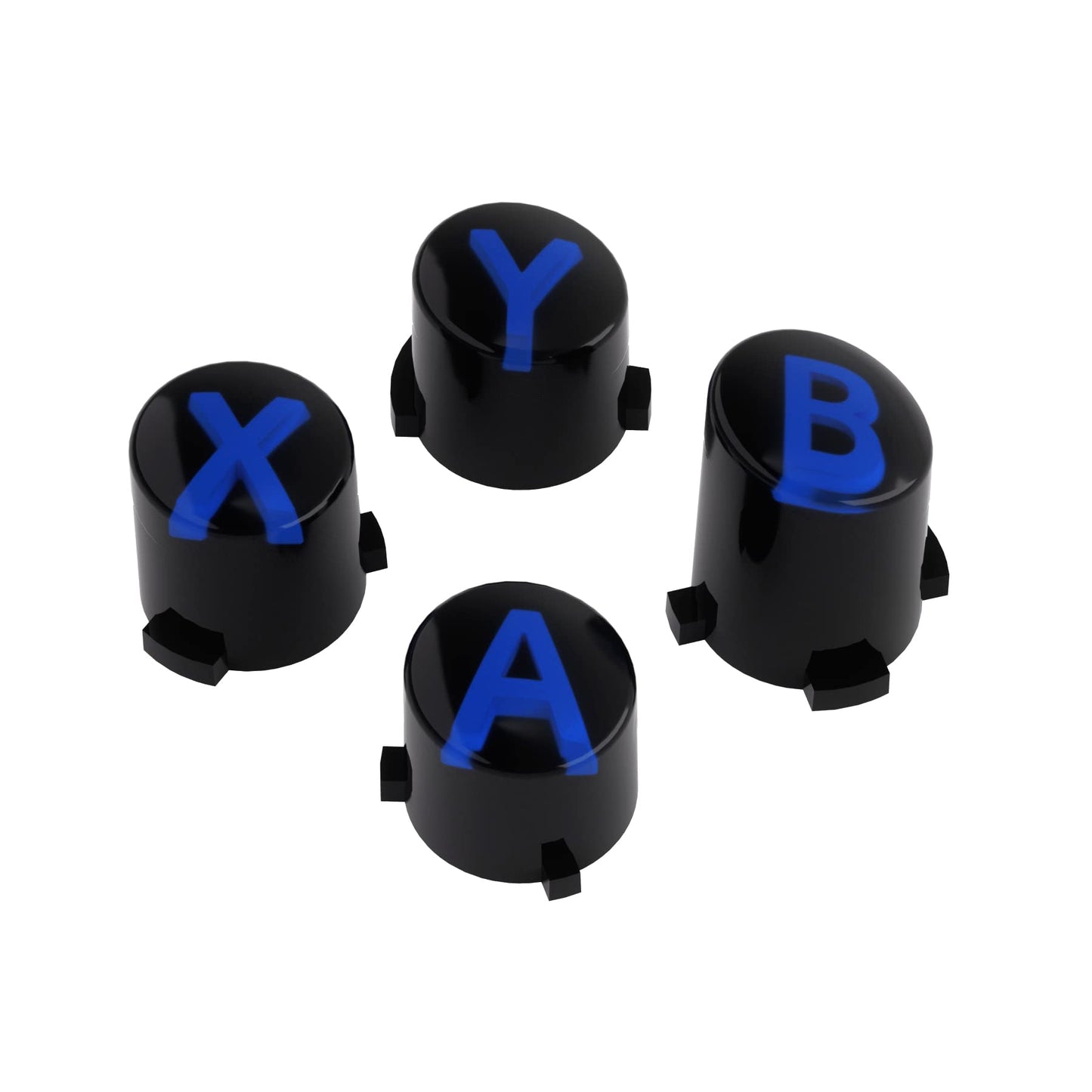 eXtremeRate ABXY Buttons for Xbox Series X & S Controller, Three-Tone Black & Clear with Blue Classic Symbols Action Keys Replacement Buttons for Xbox One S/X, Elite Series 2 & 1 Wireless Controller