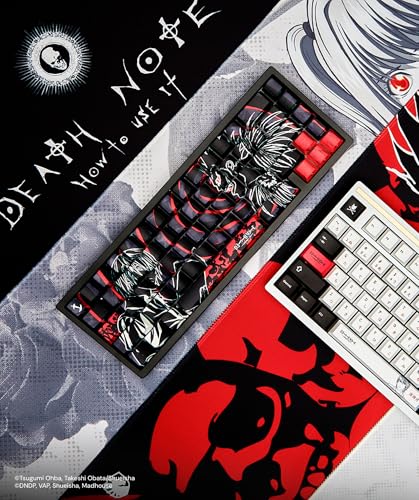 Death Note Ryuk and Light PBT Dye Sub Anime Keycaps for Mechanical Gaming Keyboards, Cherry MX Switches, Custom Side Print, ANSI ISO Support, US Layout - Officially Licensed