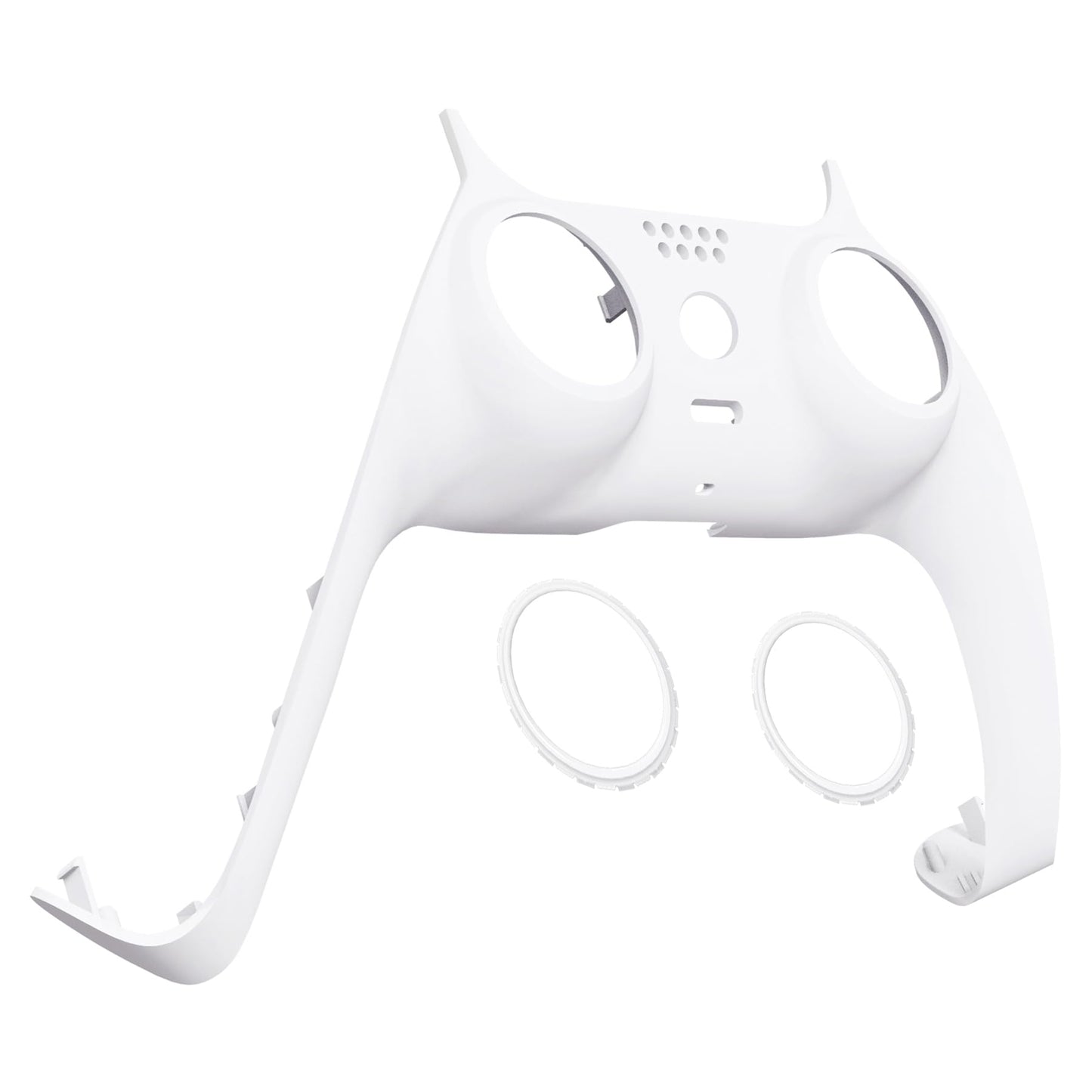 eXtremeRate White Decorative Trim Shell Compatible with p s 5 Controller, DIY Replacement Clip Shell, Custom Plates Cover Compatible with p s 5 Controller with Accent Rings