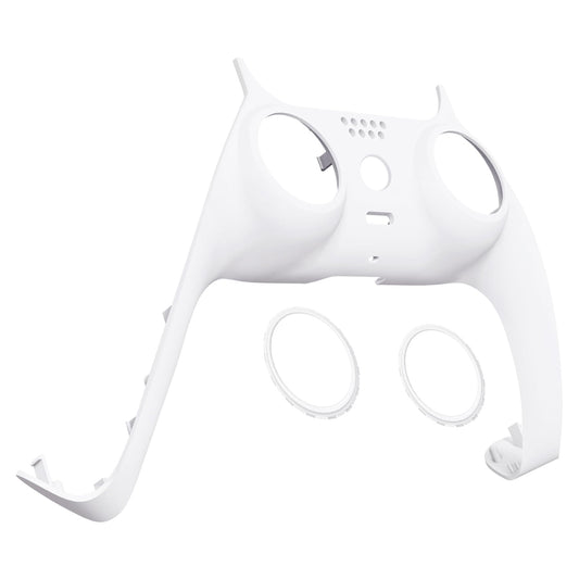eXtremeRate White Decorative Trim Shell Compatible with p s 5 Controller, DIY Replacement Clip Shell, Custom Plates Cover Compatible with p s 5 Controller with Accent Rings