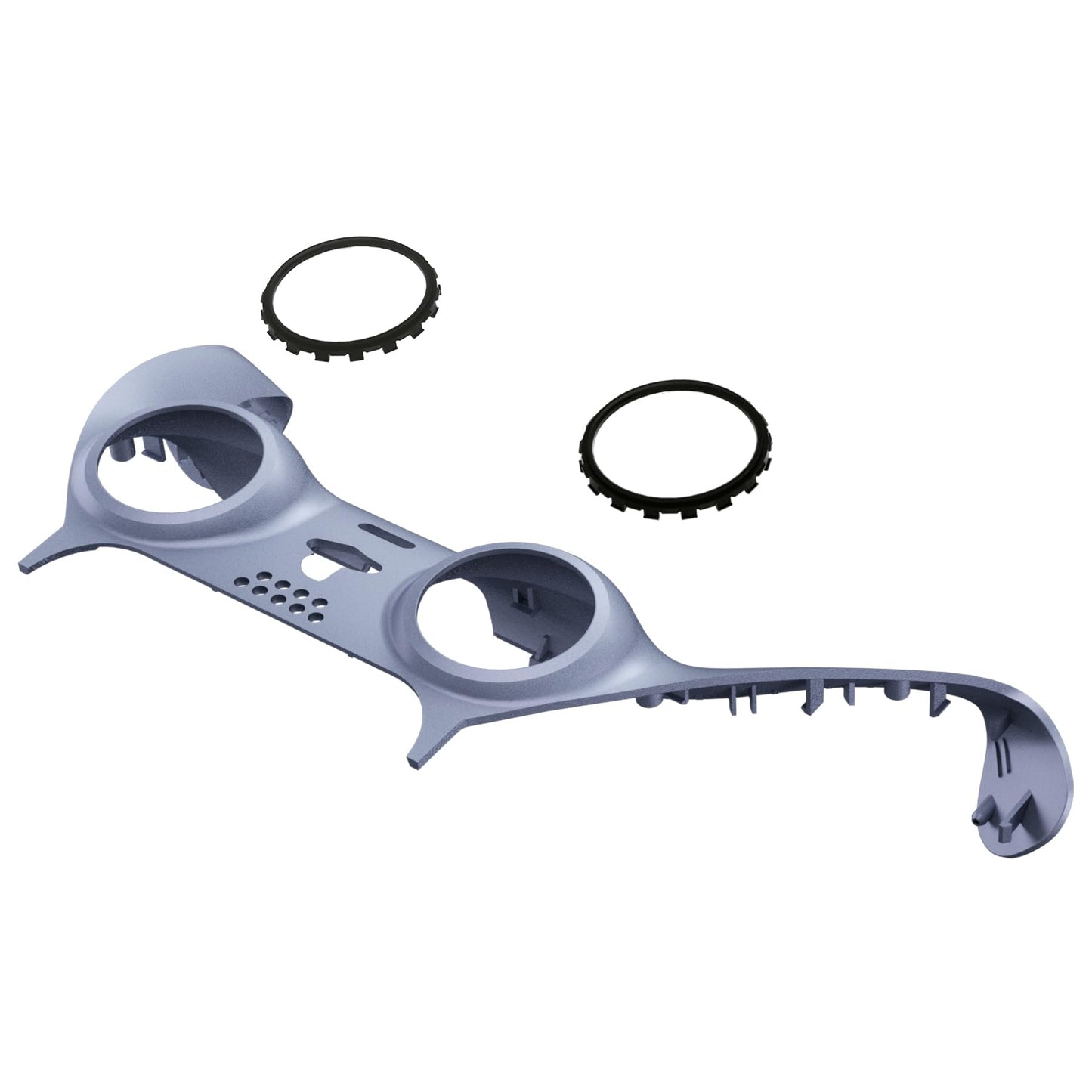 eXtremeRate Sterling Silver Decorative Trim Shell Compatible with P S 5 Controller DIY Replacement Clip Shell, Custom Plates Cover Compatible with P S 5 Controller with Accent Rings