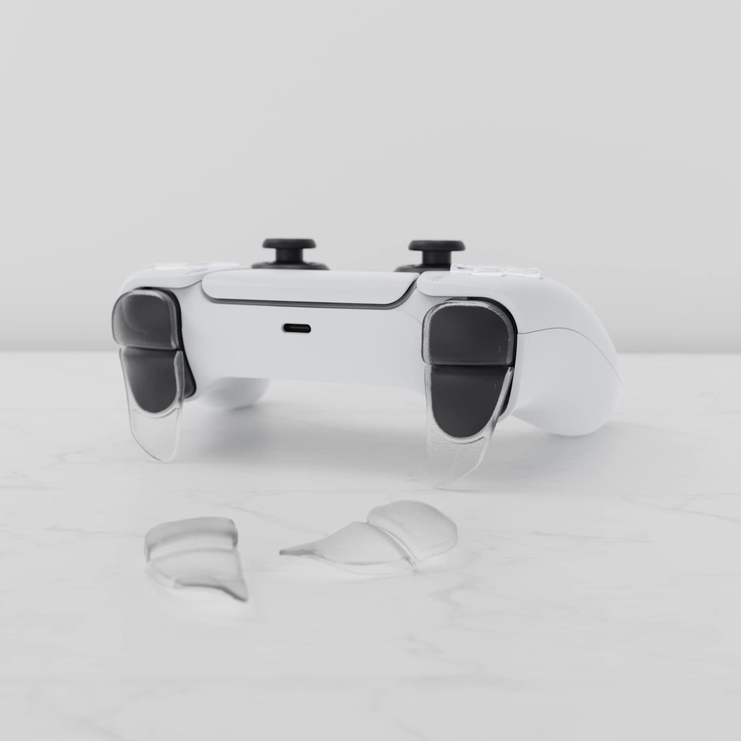 PlayVital Blade 2 Pairs Shoulder Buttons Extension Triggers for ps5 Controller, Game Improvement Adjusters for PS Portal Remote Player, Bumper Trigger Extenders for ps5 Edge - Semi-Transparent Clear