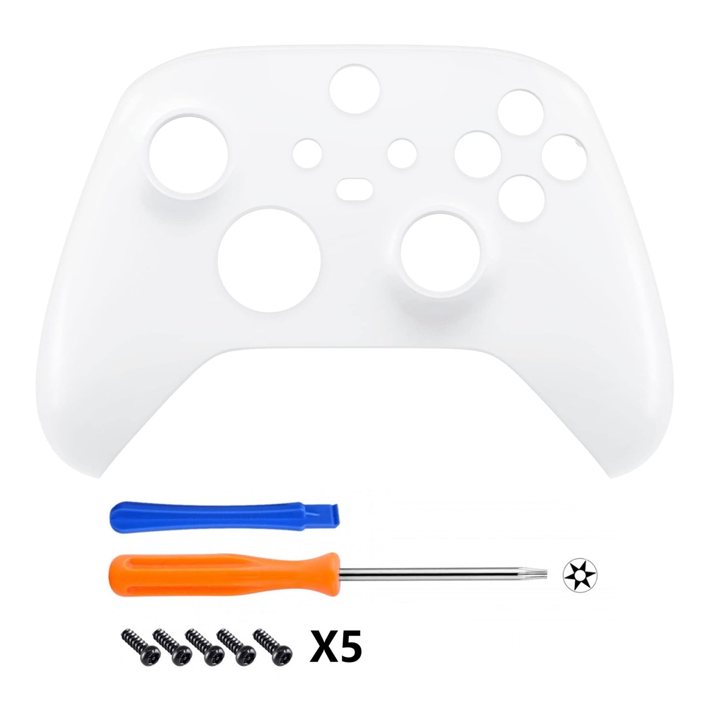 eXtremeRate Replacement Faceplate for Xbox Series X & S Controller - Personalize Your Control - Solid White Custom Front Housing Shell for Xbox Core Wireless Controller