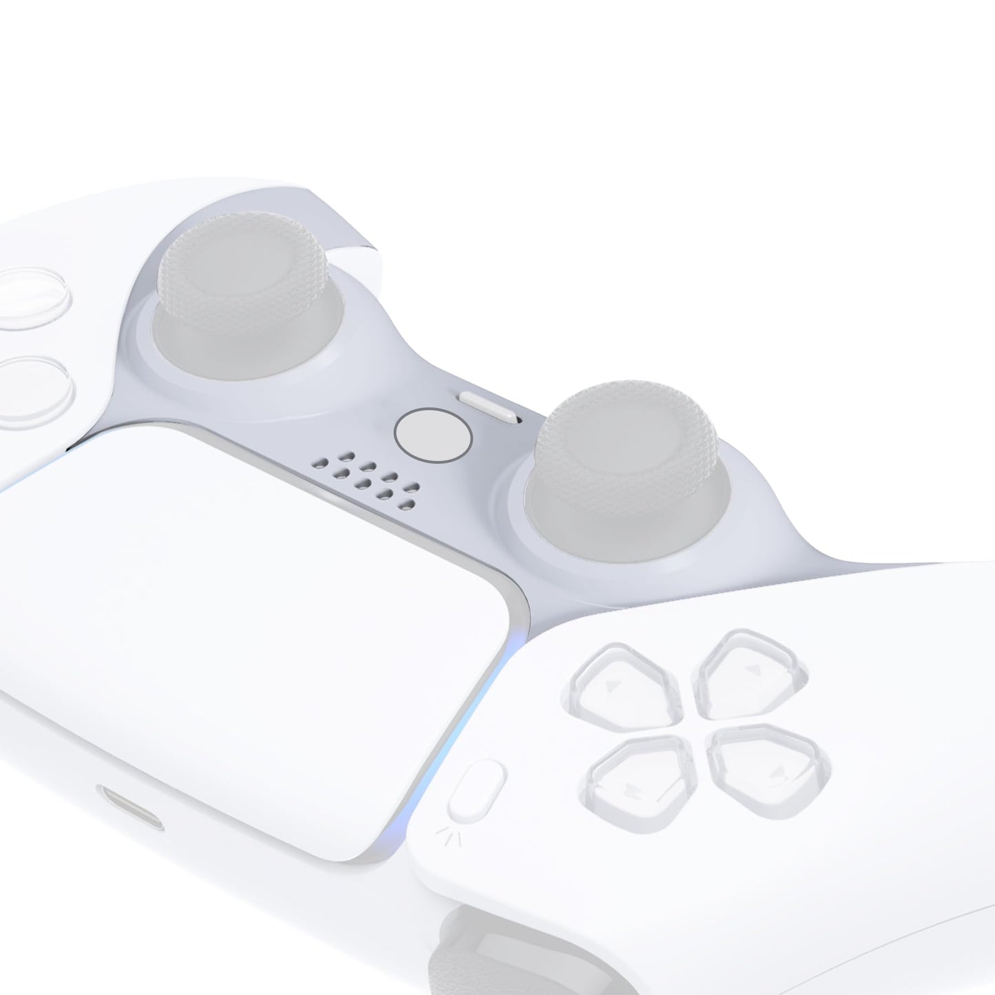eXtremeRate Solid White Decorative Trim Shell Compatible with p s 5 Controller, DIY Replacement Clip Shell, Custom Plates Cover Compatible with p s 5 Controller with Accent Rings