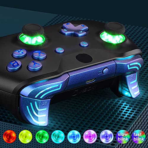 eXtremeRate Chameleon Classical Symbols Bumpers Triggers Dpad Thumbsticks Start Back ABXY Buttons Multi-Colors Luminated DTFS (DTF 2.0) LED Kit for Xbox One S/X Controller - Controller NOT Included