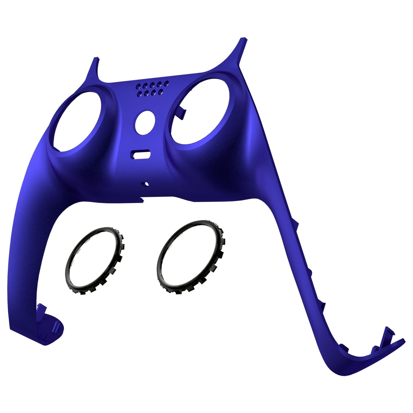 eXtremeRate Cobalt Blue Decorative Trim Shell Compatible with P S 5 Controller DIY Replacement Clip Shell, Custom Plates Cover Compatible with P S 5 Controller with Accent Rings