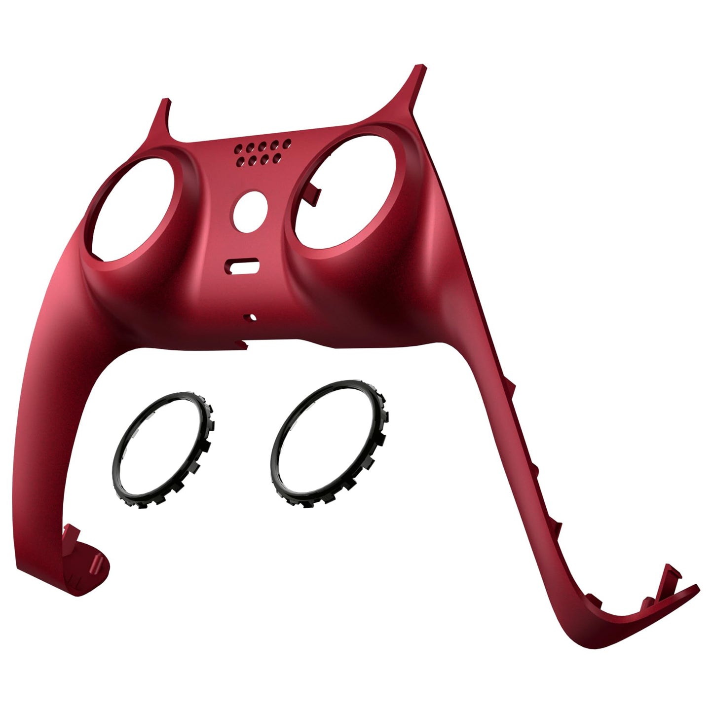 eXtremeRate Volcanic Red Decorative Trim Shell Compatible with P S 5 Controller DIY Replacement Clip Shell, Custom Plates Cover Compatible with P S 5 Controller with Accent Rings