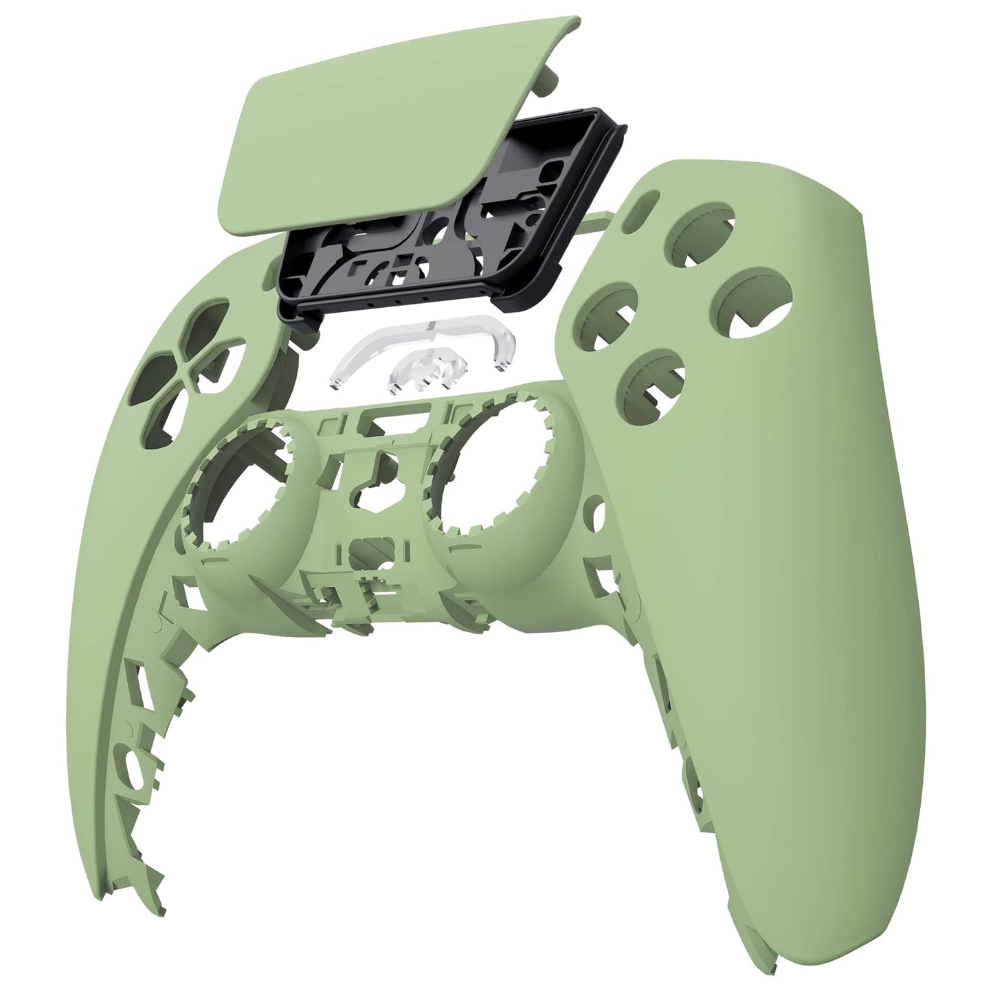eXtremeRate Matcha Green Touchpad Front Top Shell Compatible with ps5 Controller BDM-010 020 030 040 050, DIY Replacement Shell Custom Touch Pad Cover Compatible with ps5 Controller