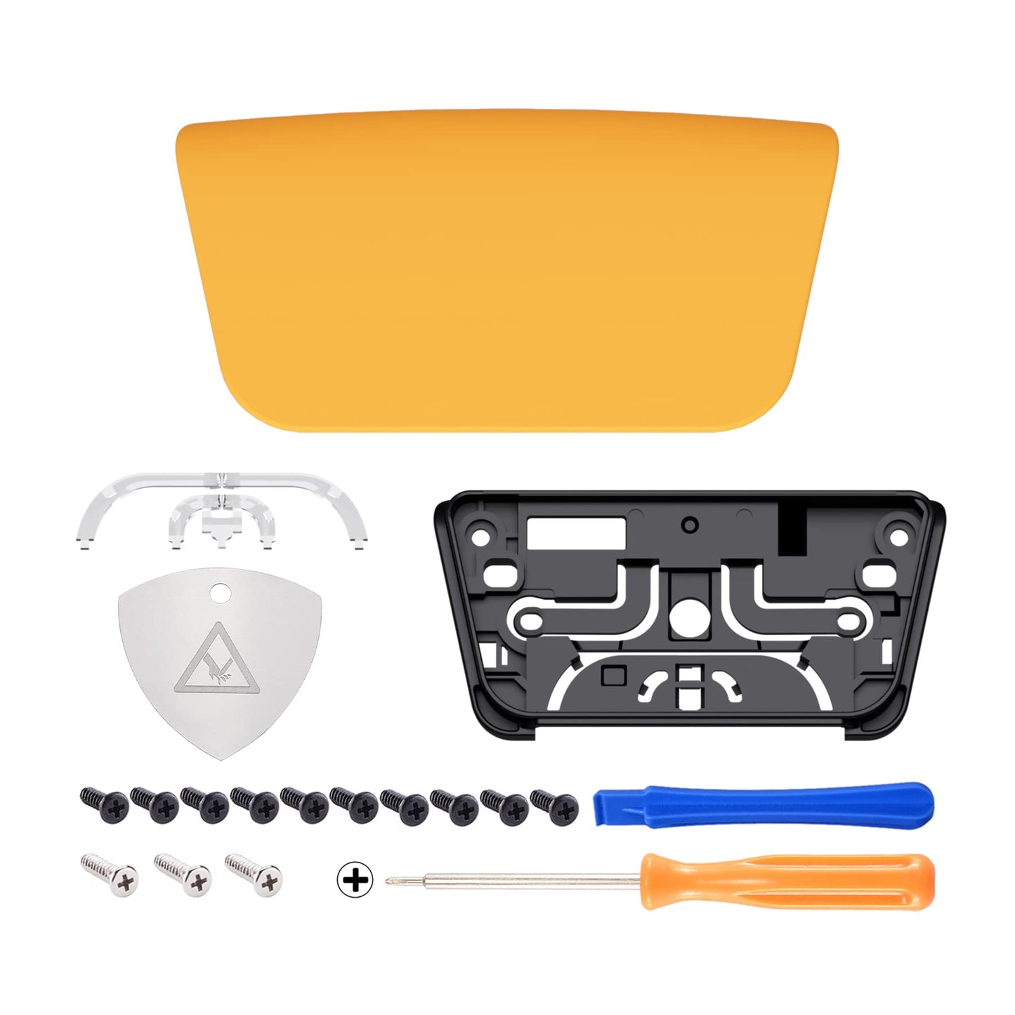 eXtremeRate Replacement Touchpad Cover Compatible with ps5 Controller BDM-010 020 030 040 050 Models, Custom Soft Touch Caution Yellow Touch Pad Repair Part Compatible with ps5