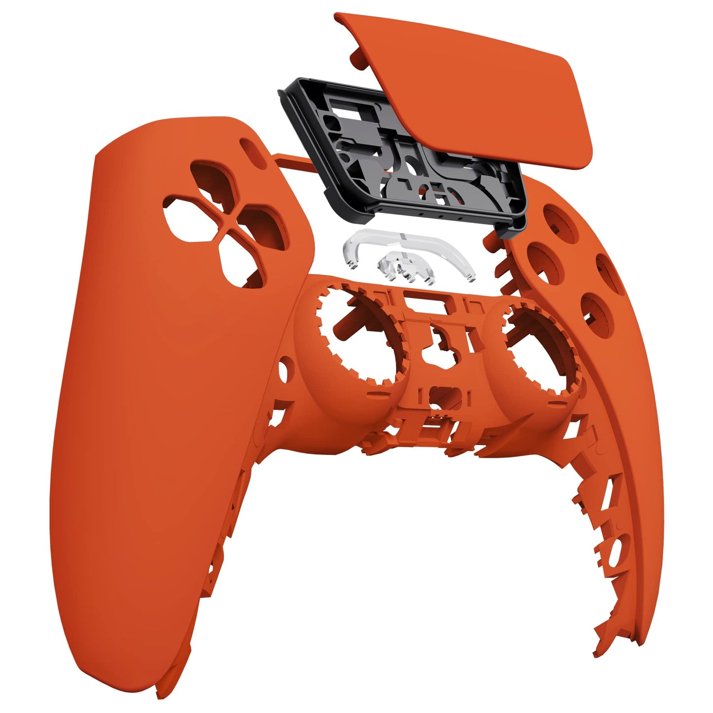 eXtremeRate Orange Soft Touch Touchpad Front Top Shell Compatible with ps5 Controller BDM-010 020 030 040 050, DIY Replacement Shell Custom Touch Pad Cover Compatible with ps5 Controller