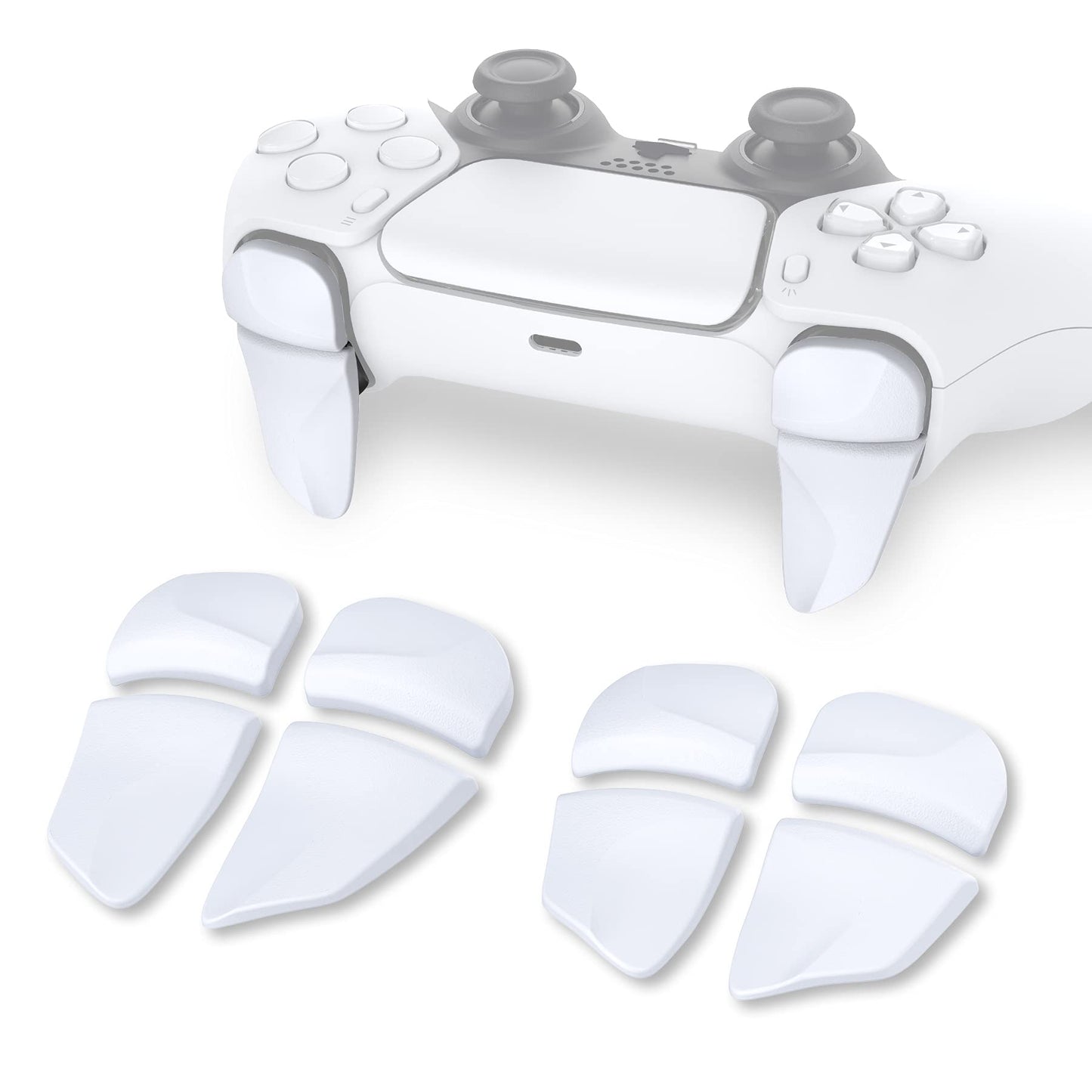 PlayVital Blade 2 Pairs Shoulder Buttons Extension Triggers for ps5 Controller, Game Improvement Adjusters for PS Portal Remote Player, Bumper Trigger Extenders for ps5 Edge Controller - White