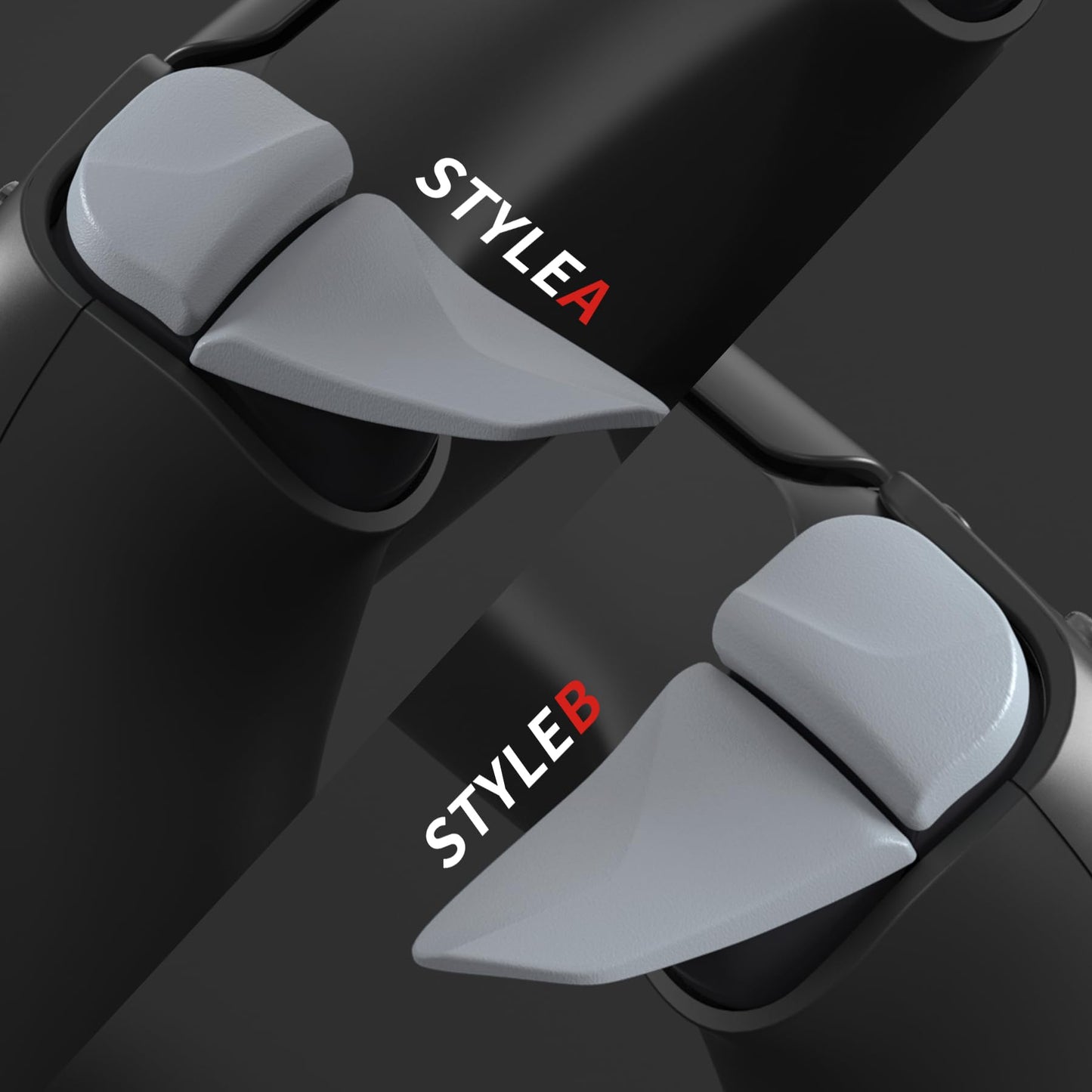 PlayVital BLADE 2 Pairs Shoulder Buttons Extension Triggers for ps5 Controller, Game Improvement Adjusters for PS Portal Remote Player, Bumper Trigger Extenders for ps5 Edge Controller - New Hope Gray