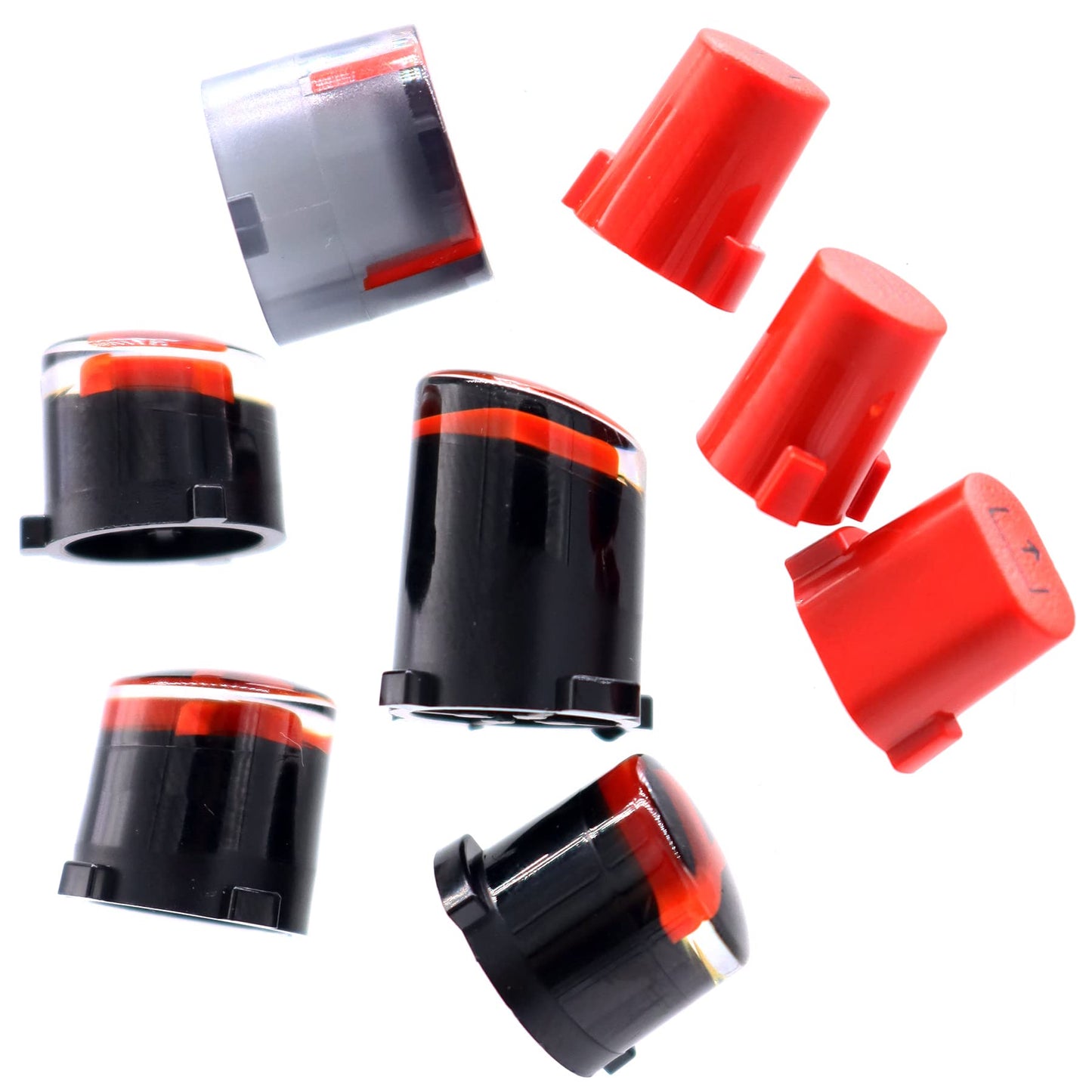 Deal4GO 8-Pack Plastic ABXY Button Menu/View/SYNC/Share Key Set Replacement for Xbox Series S & Xbox Series X Controller (RED) (XSSX-8PB)