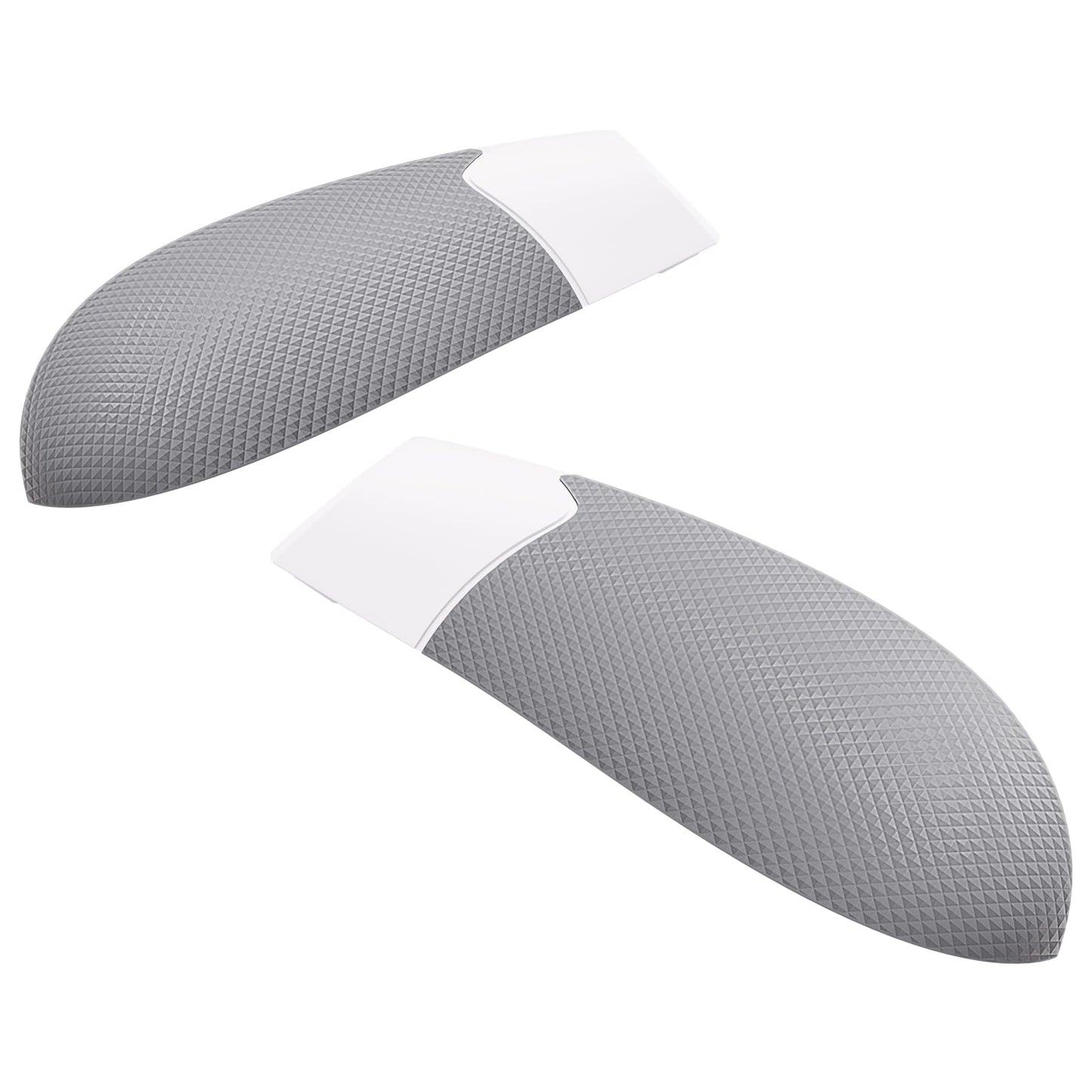 eXtremeRate White & Gray Performance Rubberized Grips Replacement Back Panels for Xbox Series X/S Controller, Non-Slip Diamond Texture Side Rails Handles for Xbox Core - Controller NOT Included