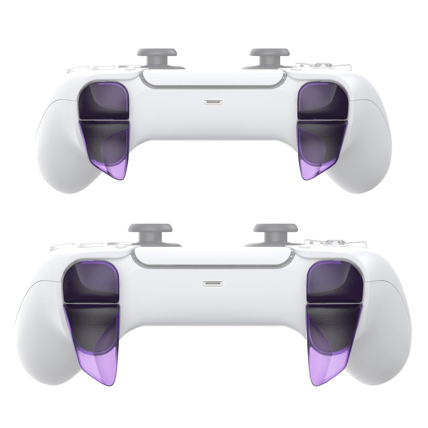 PlayVital Blade 2 Pairs Shoulder Buttons Extension Triggers for ps5 Controller, Game Improvement Adjusters for PS Portal Remote Player, Bumper Trigger Extenders for ps5 Edge - Clear Atomic Purple
