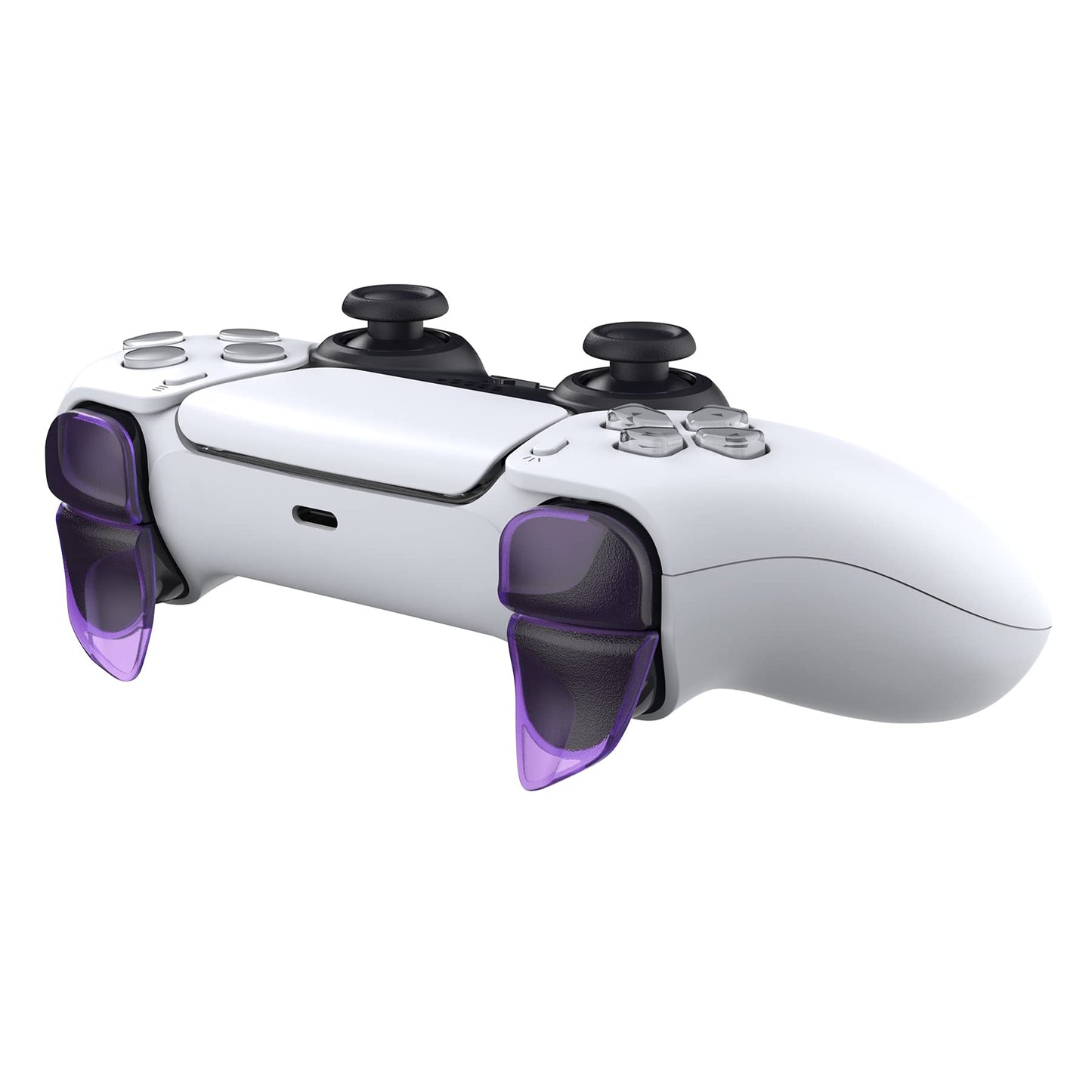 PlayVital Blade 2 Pairs Shoulder Buttons Extension Triggers for ps5 Controller, Game Improvement Adjusters for PS Portal Remote Player, Bumper Trigger Extenders for ps5 Edge - Clear Atomic Purple