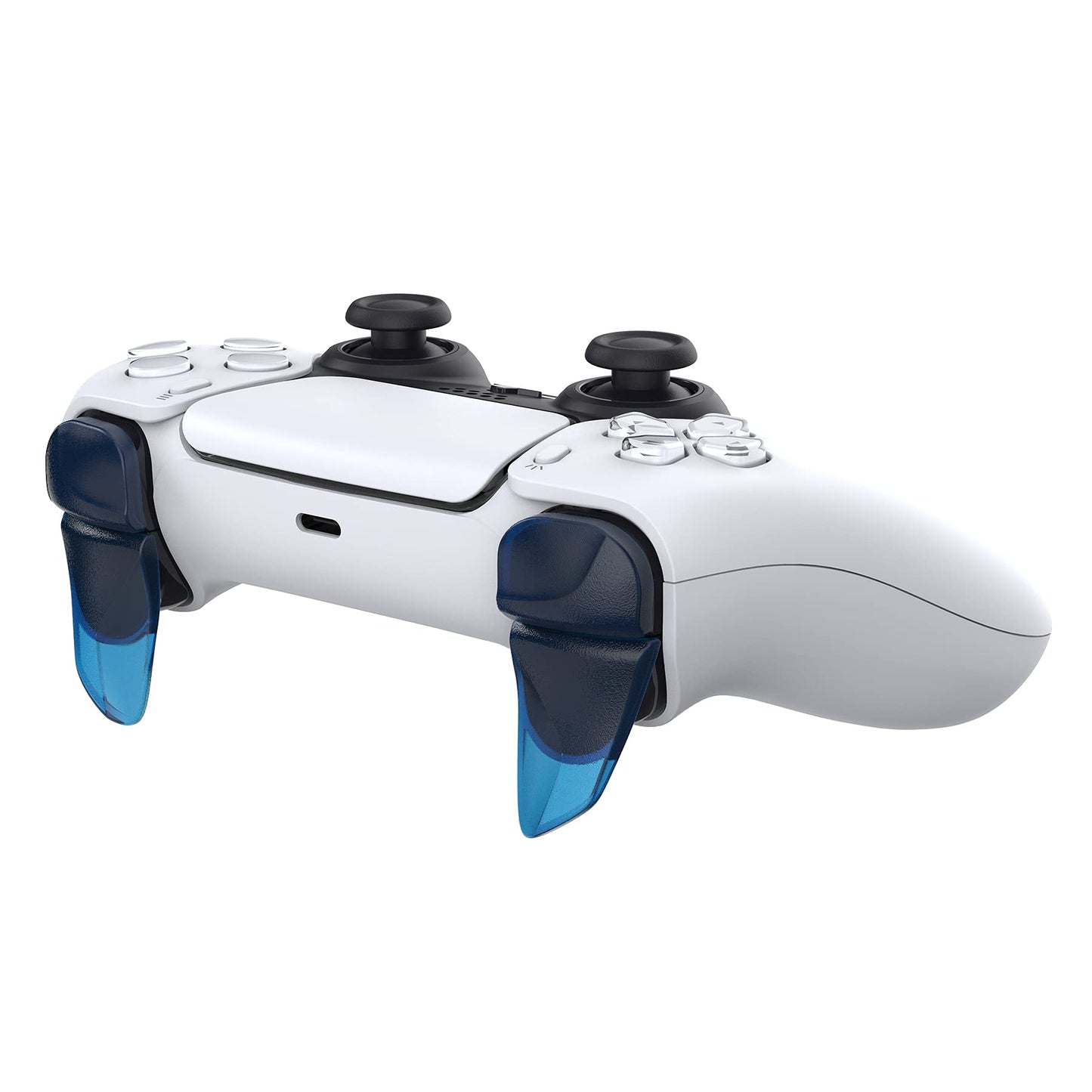 PlayVital Blade 2 Pairs Shoulder Buttons Extension Triggers for ps5 Controller, Game Improvement Adjusters for PS Portal Remote Player, Bumper Trigger Extenders for ps5 Edge Controller - Clear Blue