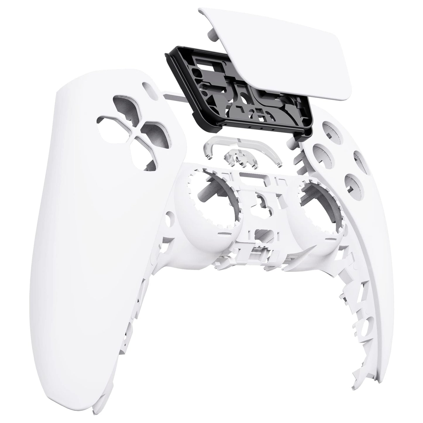 eXtremeRate White Touchpad Front Top Shell Compatible with ps5 Controller BDM-010 020 030 040 050, DIY Replacement Shell Custom Touch Pad Cover Compatible with ps5 Controller