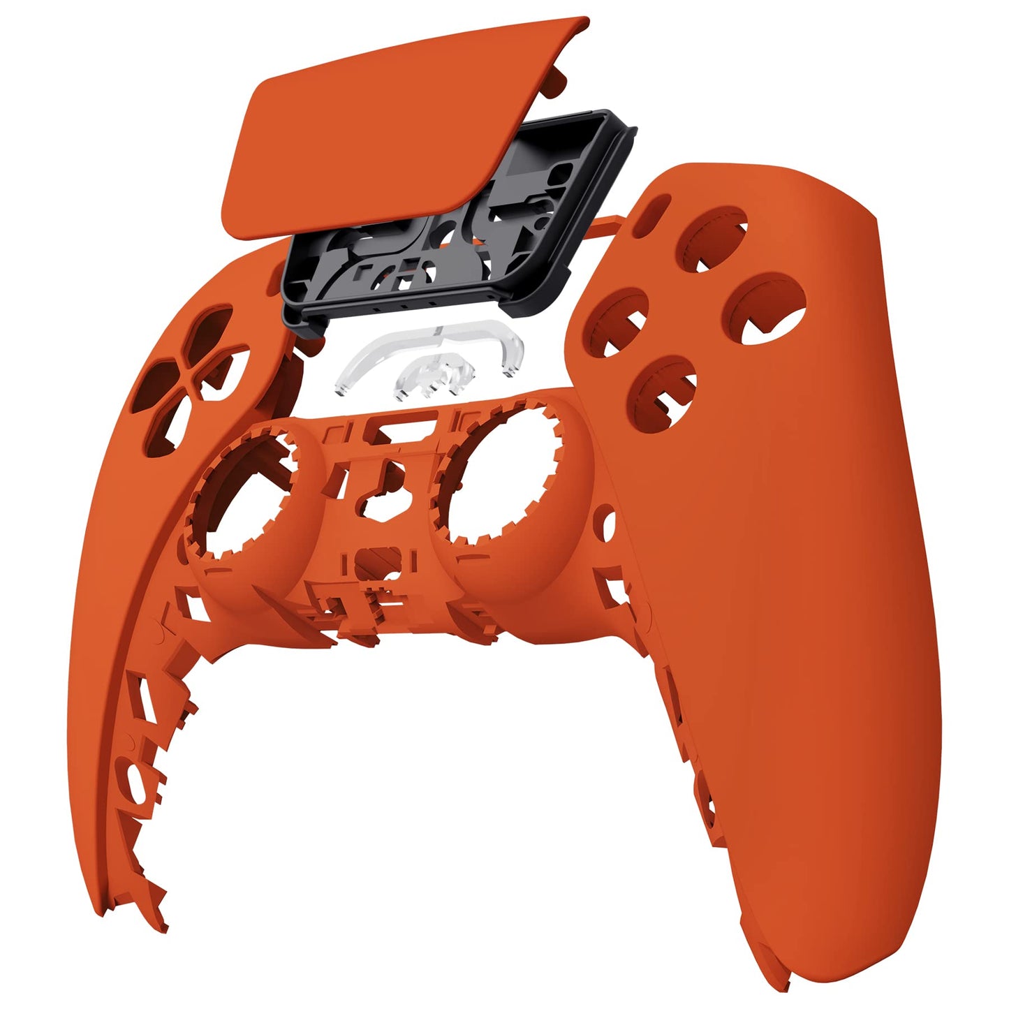 eXtremeRate Orange Soft Touch Touchpad Front Top Shell Compatible with ps5 Controller BDM-010 020 030 040 050, DIY Replacement Shell Custom Touch Pad Cover Compatible with ps5 Controller