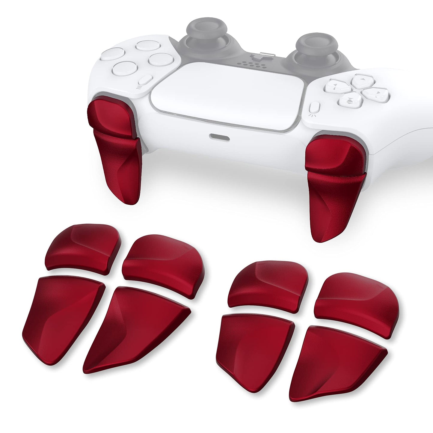 PlayVital Blade 2 Pairs Shoulder Buttons Extension Triggers for ps5 Controller, Game Improvement Adjusters for PS Portal Remote Player, Bumper Trigger Extenders for ps5 Edge Controller - Scarlet Red