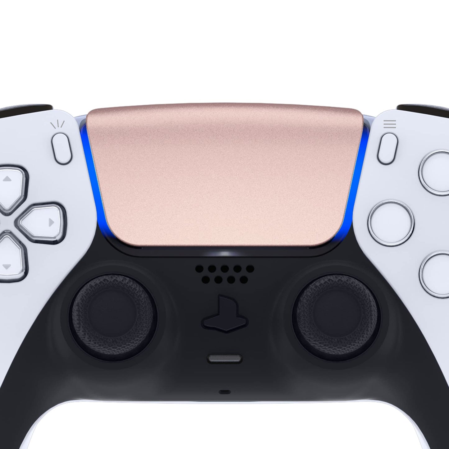 eXtremeRate Replacement Touchpad Cover Compatible with ps5 Controller BDM-010 020 030 040 050 Models, Custom Metallic Rose Gold Touch Pad Repair Part Compatible with ps5