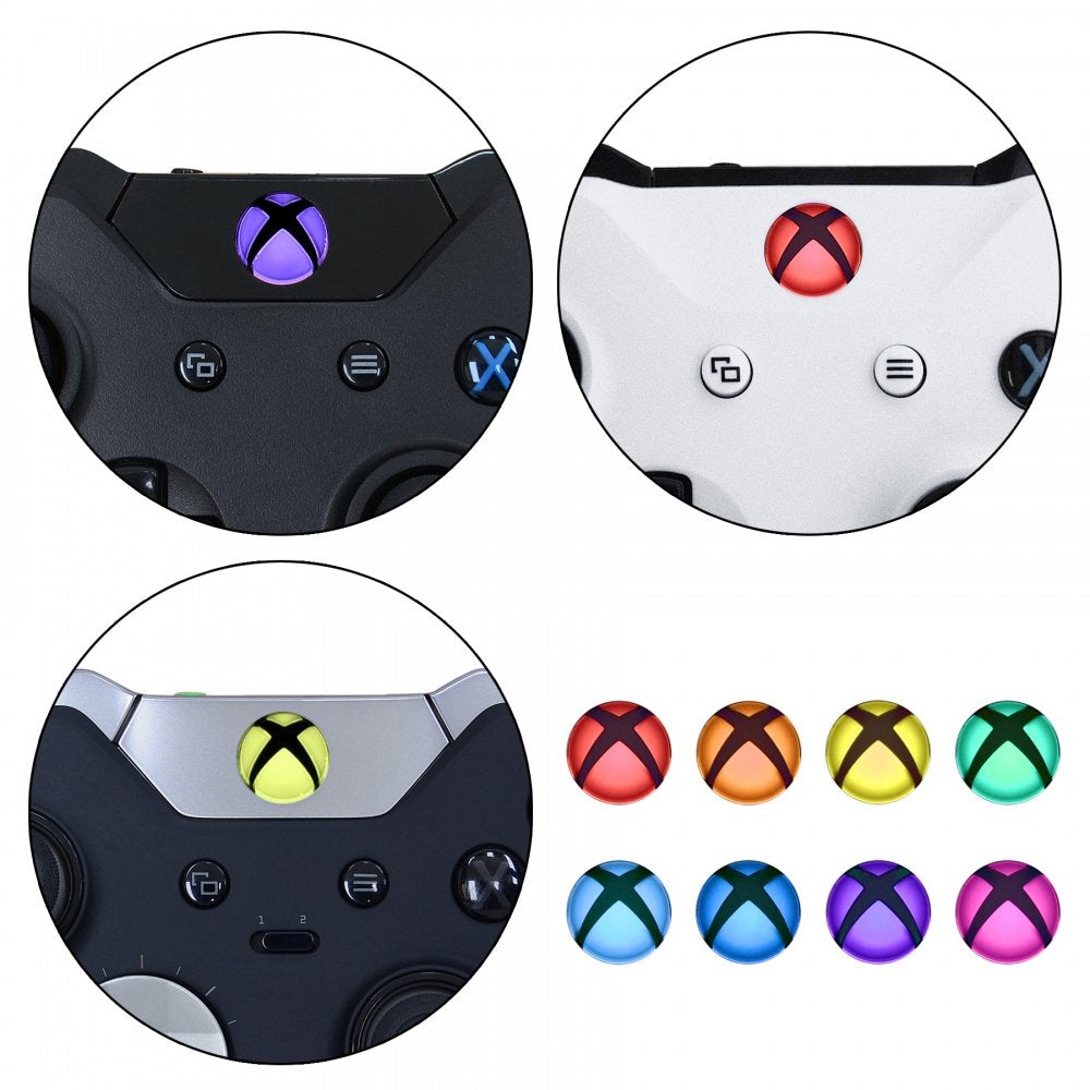 eXtremeRate Custom Home Guide Button LED Mod Stickers for Xbox Series X/S, for Xbox One Elite V1/V2, for Xbox One S/X, Xbox One Standard Controller with Tools Set - 40 pcs in 8 Colors