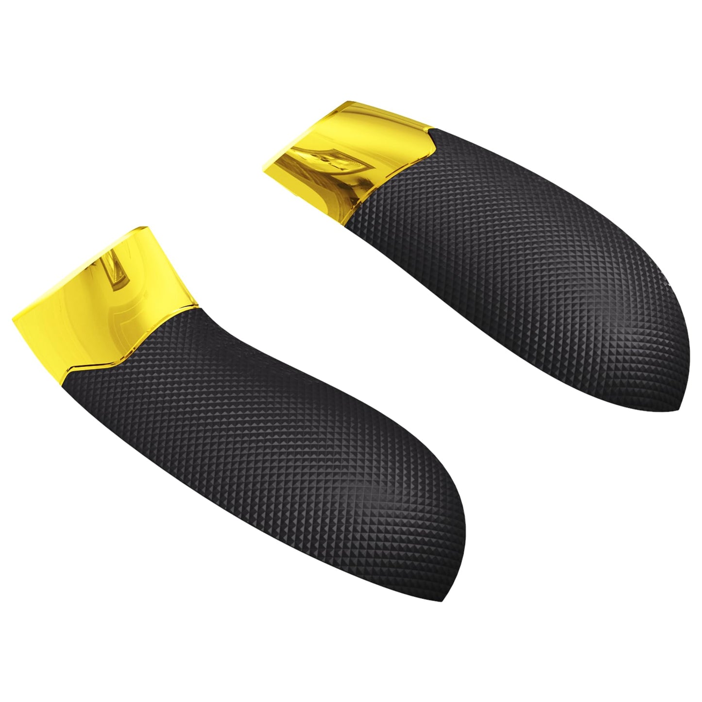 eXtremeRate Performance Rubberized Grips Replacement Back Panels for Xbox Series X|S, Chrome Gold Non-Slip Diamond Texture Side Rails Handles for Xbox Core Controller- Controller Not Included
