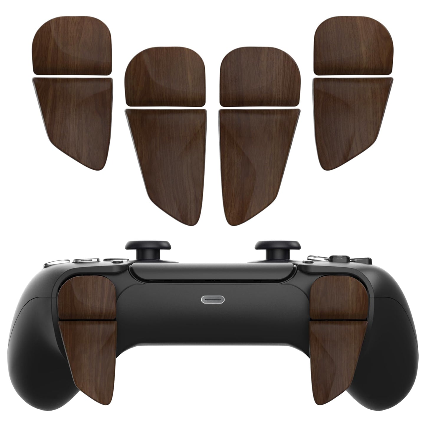 PlayVital Blade 2 Pairs Shoulder Buttons Extension Triggers for ps5 Controller, Game Improvement Adjusters for PS Portal Remote Player, Bumper Trigger Extenders for ps5 Edge Controller - Wood Grain
