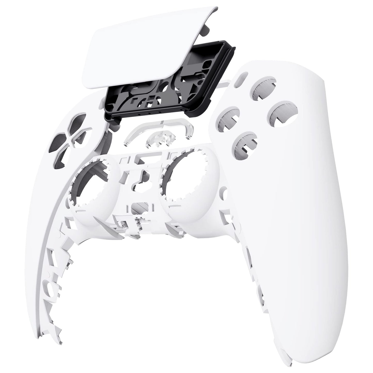 eXtremeRate White Touchpad Front Top Shell Compatible with ps5 Controller BDM-010 020 030 040 050, DIY Replacement Shell Custom Touch Pad Cover Compatible with ps5 Controller