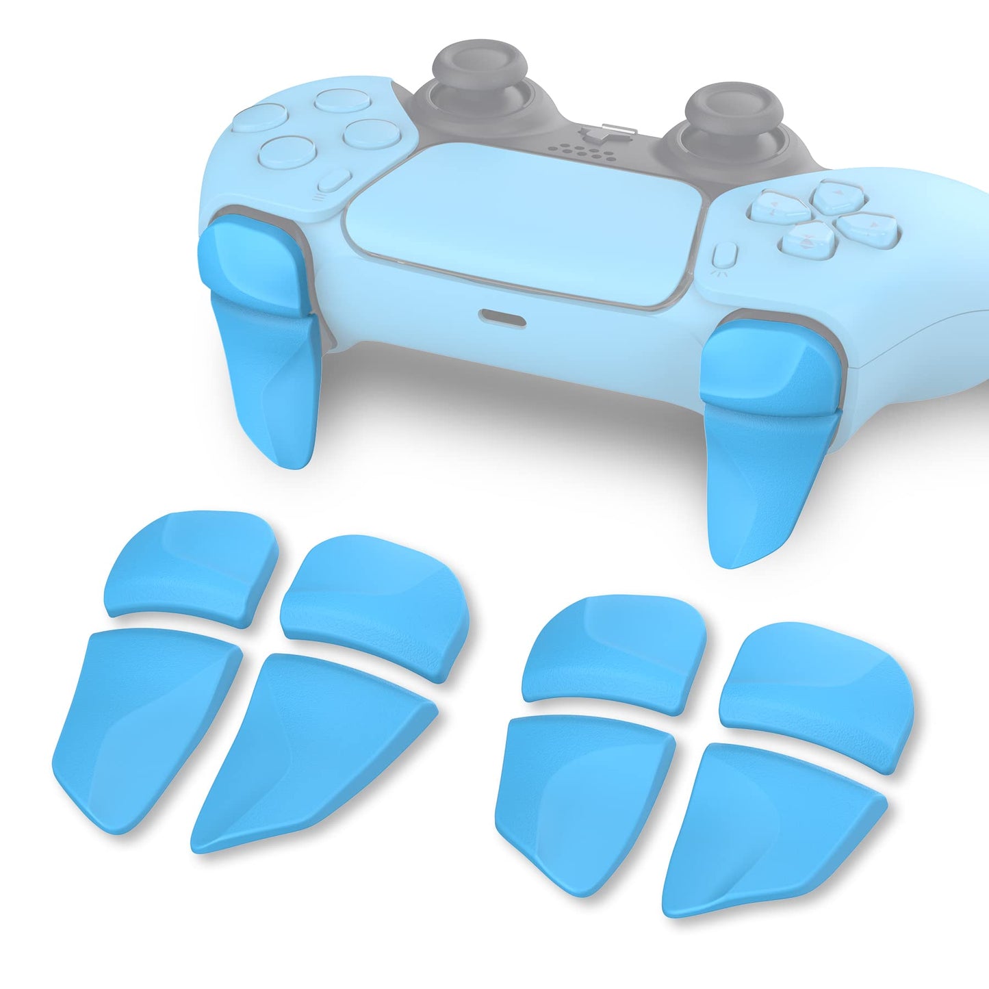 PlayVital Blade 2 Pairs Shoulder Buttons Extension Triggers for ps5 Controller, Game Improvement Adjusters for PS Portal Remote Player, Bumper Trigger Extenders for ps5 Edge - Starlight Blue