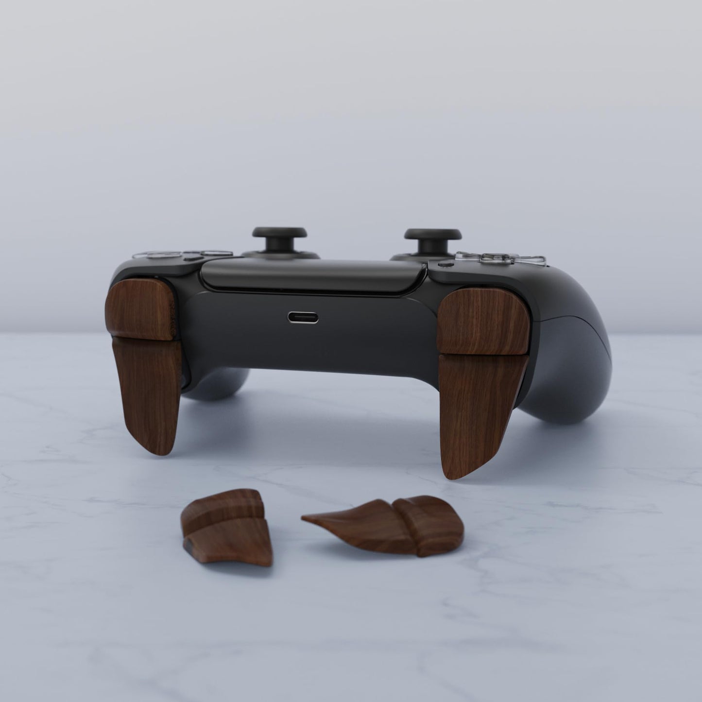 PlayVital Blade 2 Pairs Shoulder Buttons Extension Triggers for ps5 Controller, Game Improvement Adjusters for PS Portal Remote Player, Bumper Trigger Extenders for ps5 Edge Controller - Wood Grain