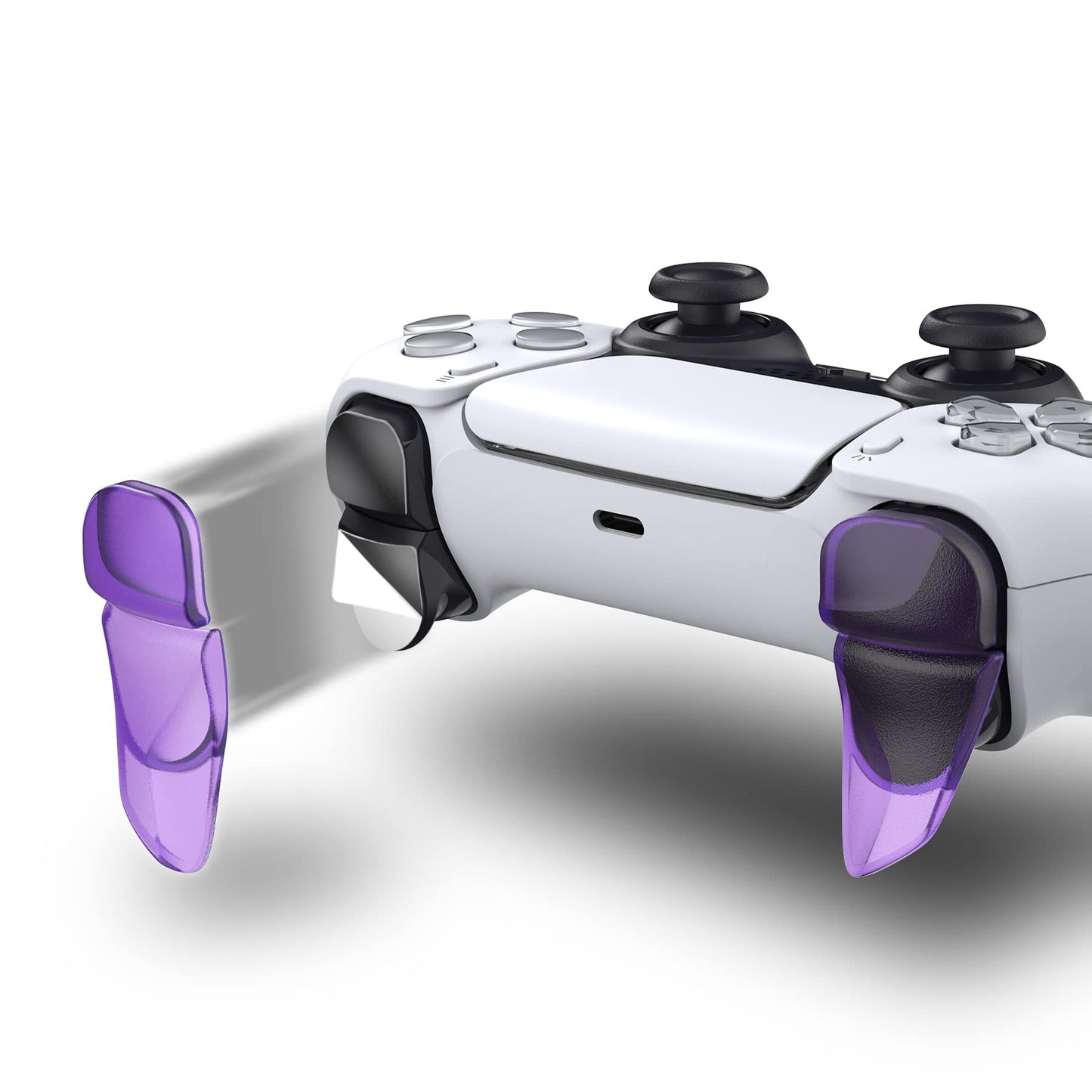 PlayVital Blade 2 Pairs Shoulder Buttons Extension Triggers for ps5 Controller, Game Improvement Adjusters for PS Portal Remote Player, Bumper Trigger Extenders for ps5 Edge - Clear Atomic Purple